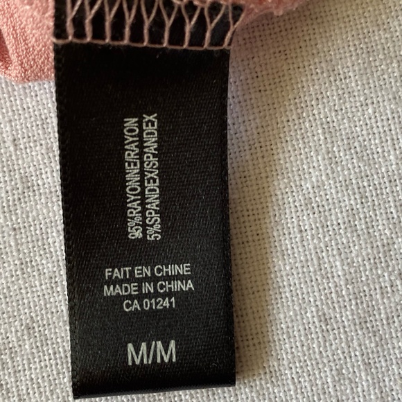 Pink Dusty Rose Soft Jersey Stretch Ruffled drop sleeve midi dress. Sz M - Picture 11 of 12